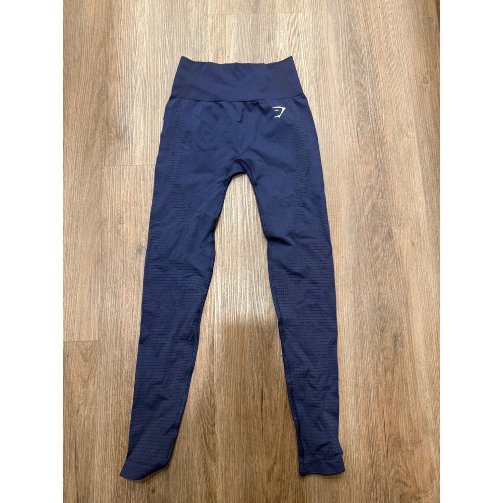Gymshark Vital Seamless Leggings Navy Blue Marl High Rise Yoga Pants B1A2B Small